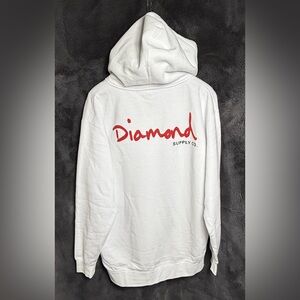 Diamond Supply Co. White Full Zip Hoodie Size L